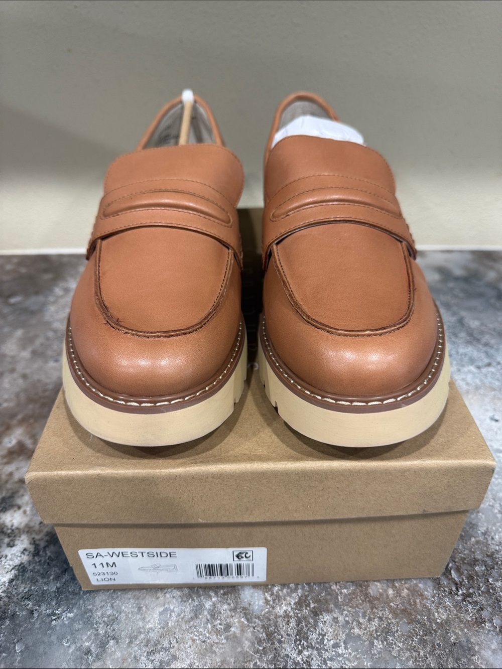 Sanctuary Tan Platform Penny Loafers